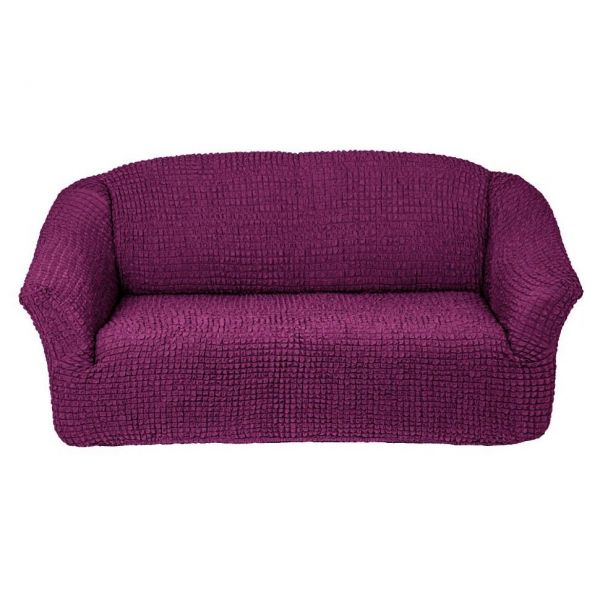 Triple sofa cover without frill, purple
