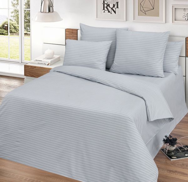 Bed linen Poplin ART "Dark gray" (stripe-poplin)